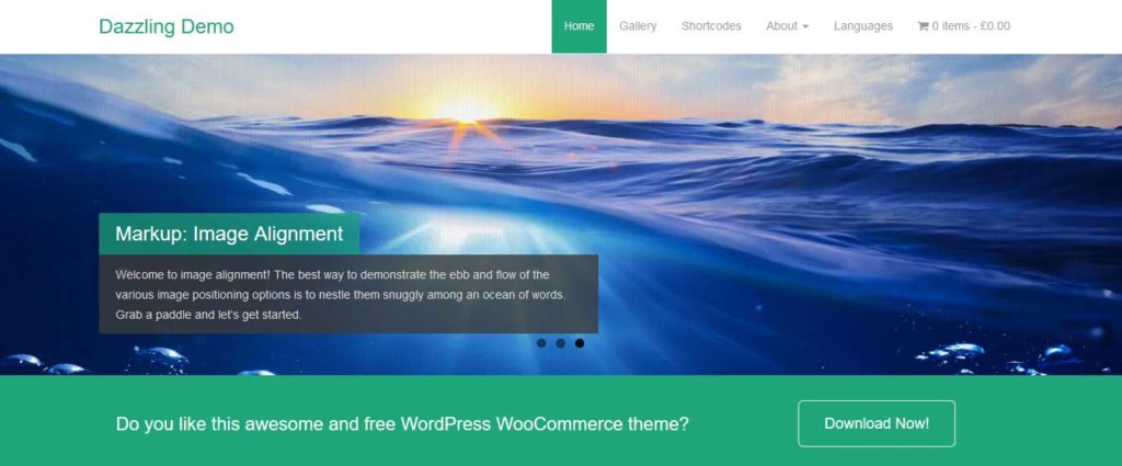 dazzling : Thème wordpress gratuit responsive pour site d'entreprise