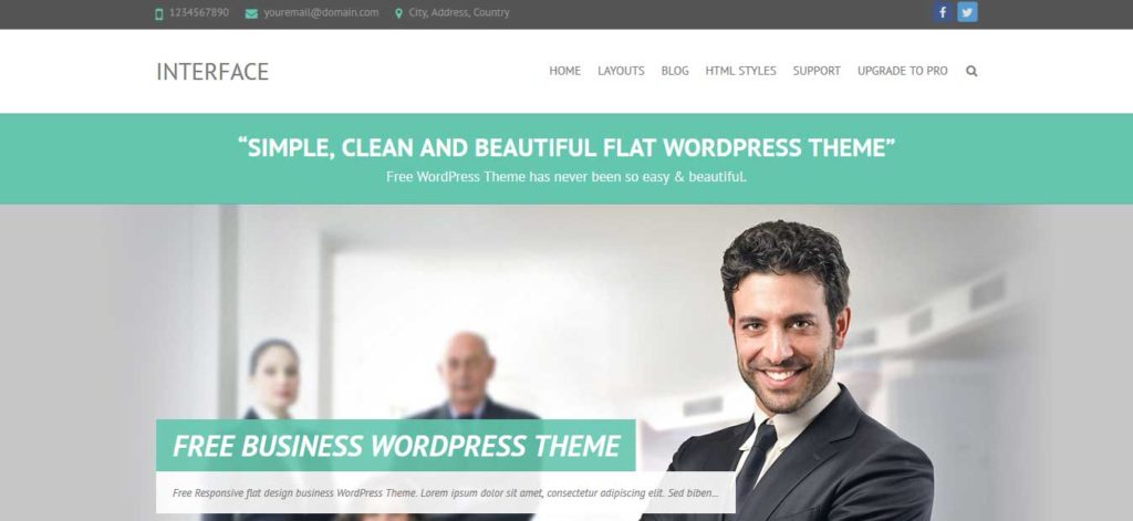 Interface : Thème wordpress gratuit responsive pour site d'entreprise