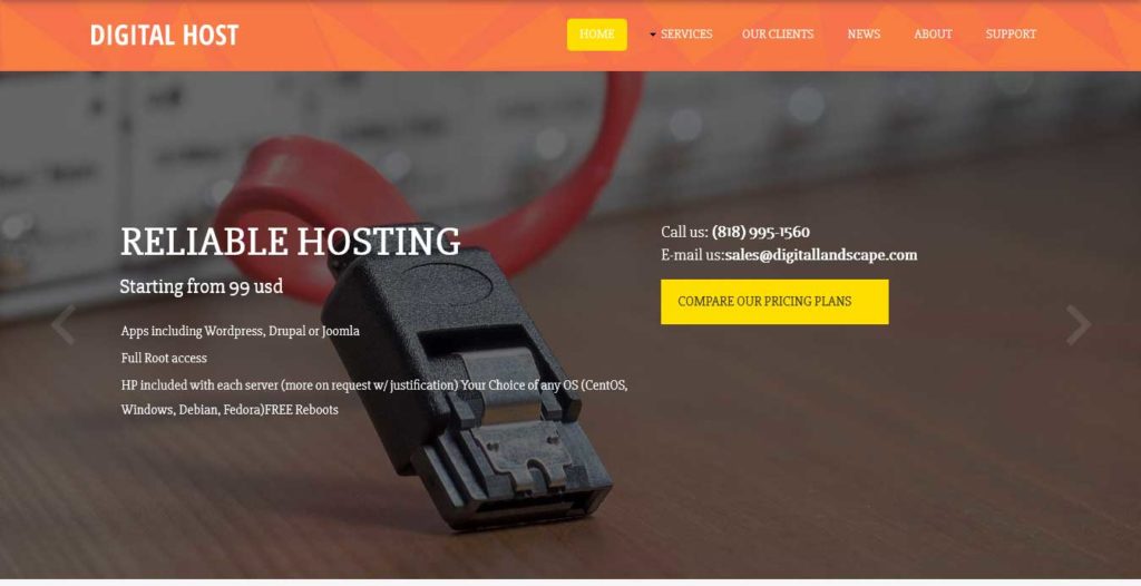 digital-host : template gratuit responsive pour site d'hébergement