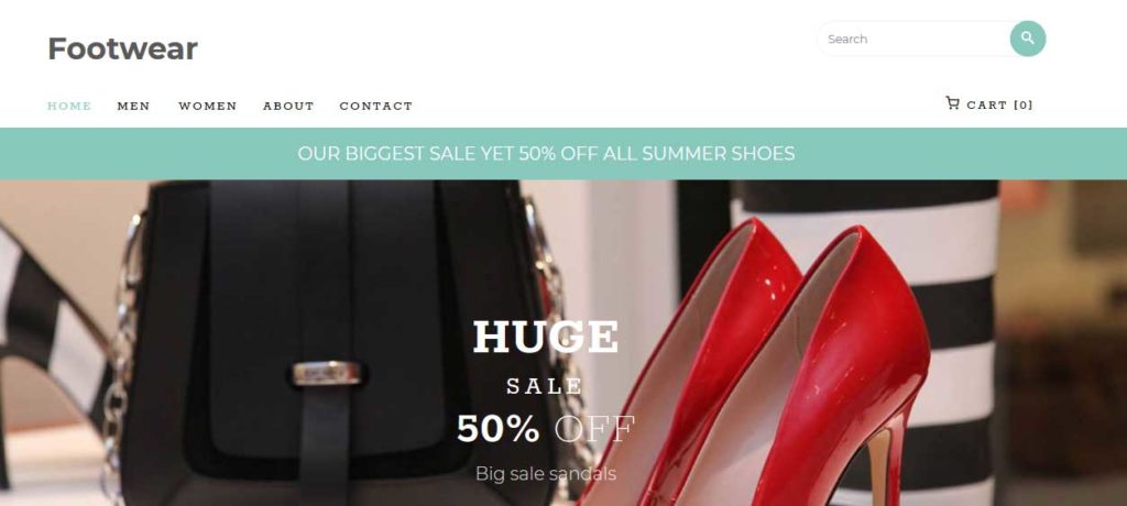 footwear : thème responsive gratuit ecommerce de mode