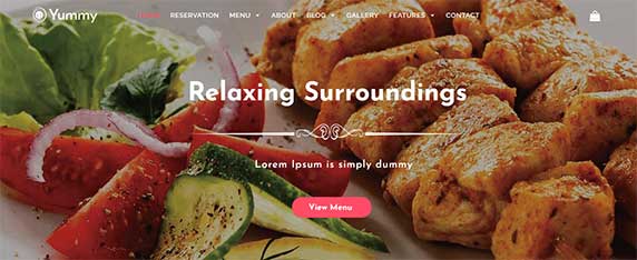 yummy : thème responsive gratuit pour site de restaurant