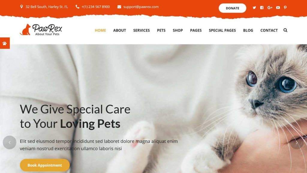 paurex : pet care wordpress theme
