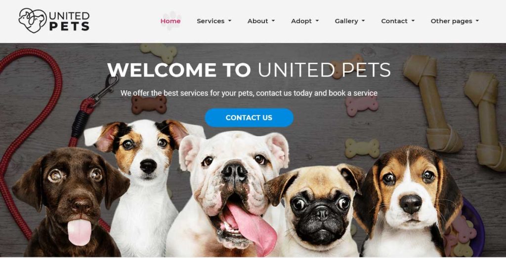 united-pets : themes pour site d'animaux