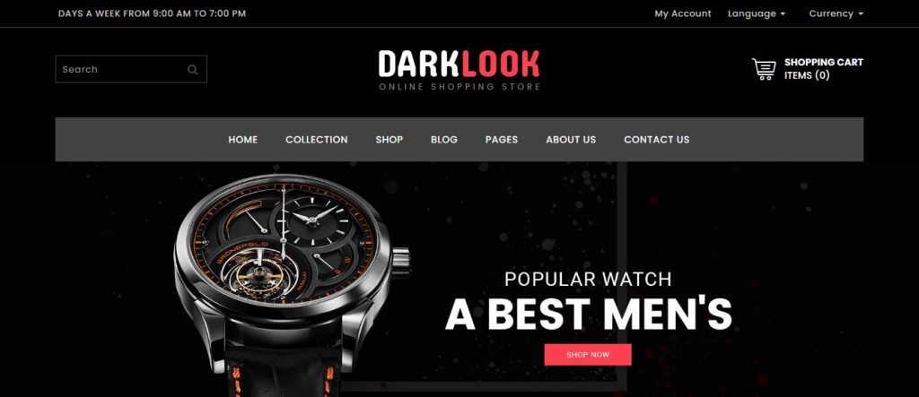 darklook : thème pour site d'ecommerce