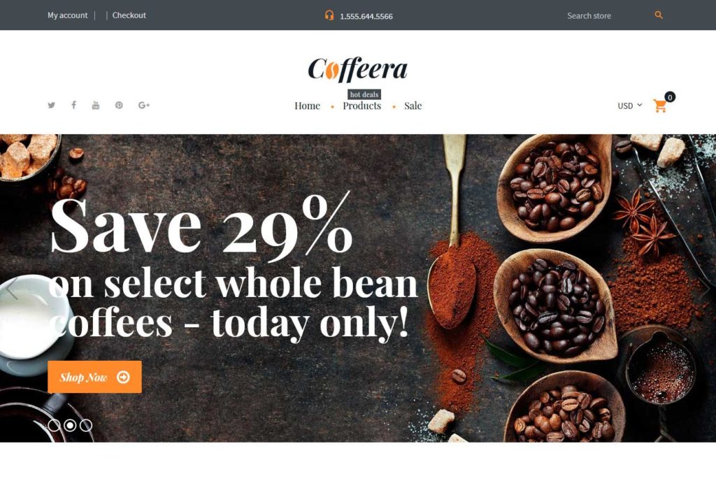 coffeera thème gratuit shopify