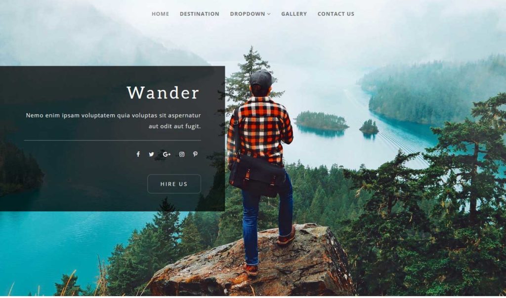 wander : template bootstrap agence de voyage gratuit