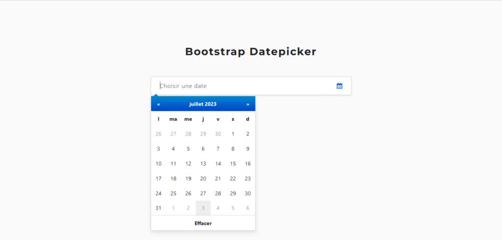 Bootstrap Datepicker en français
