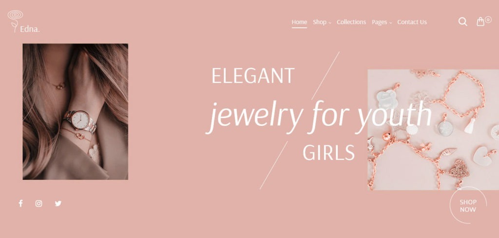 edna : thèmes pour site shopify de bijoux