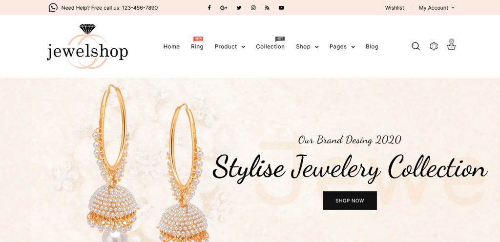 jewelshop : thèmes pour site shopify de bijoux