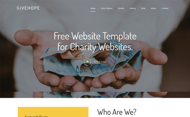 givehope : thèmes gratuits pour site d’association