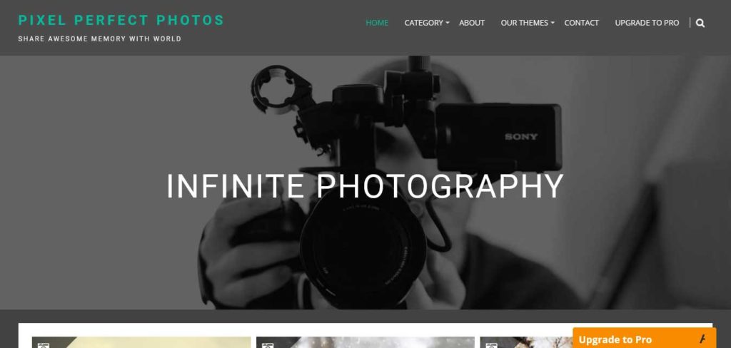 infinite photography : thèmes wordpress gratuits pour photographes