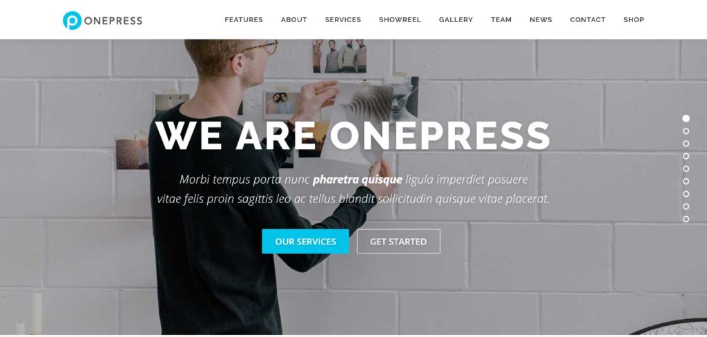 onepress : thèmes WordPress gratuits pour agence web
