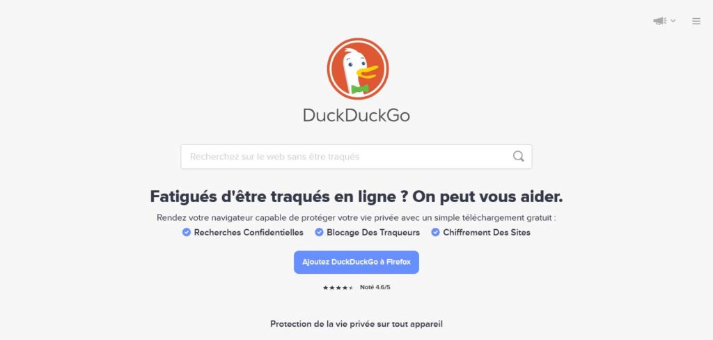 duckduckgo : moteurs de recherche alternatifs