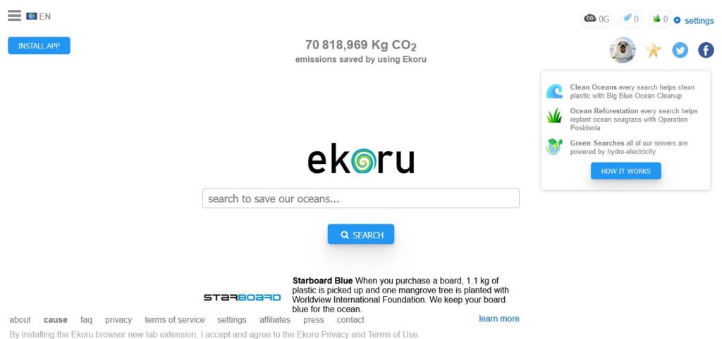ekoru : moteurs de recherche alternatifs