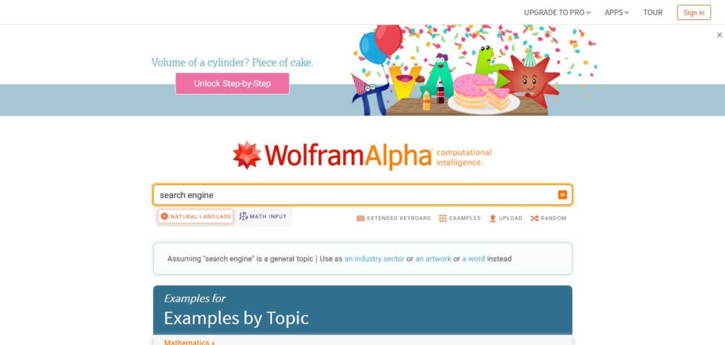 wolframalpha : moteurs de recherche alternatifs