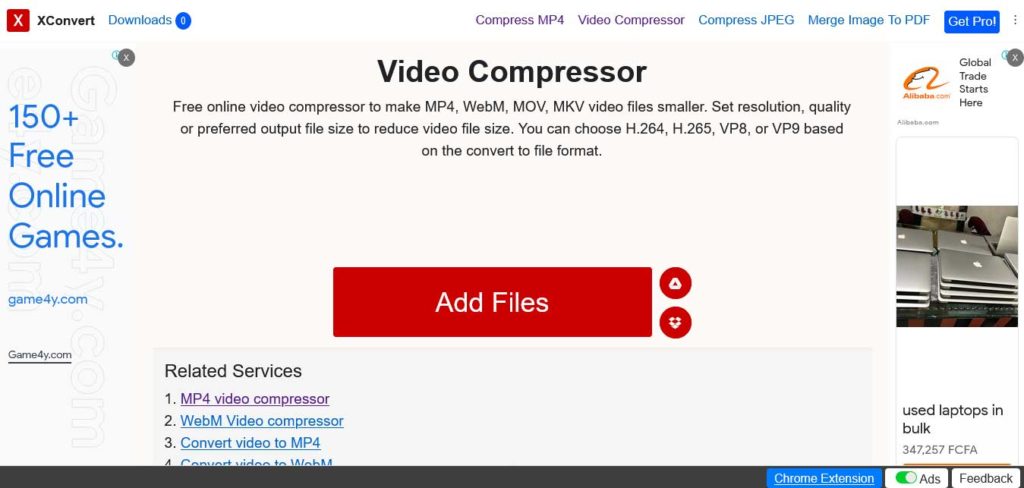 xconvert : outil pour compresser une vidéo en ligne gratuitement