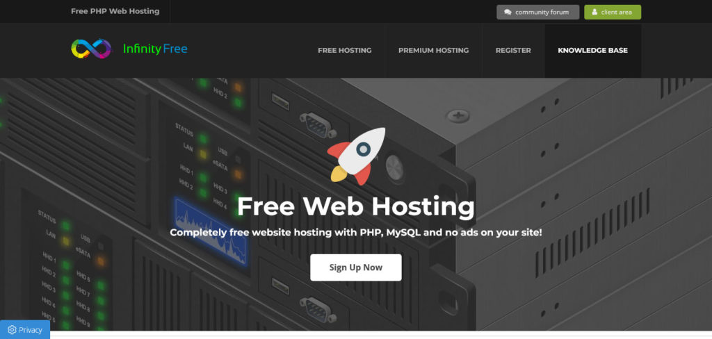 free web hosting providers: infinityfree 