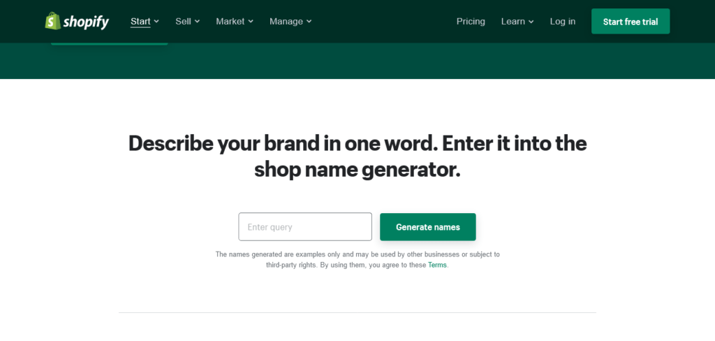shopify name generator : domain name generators