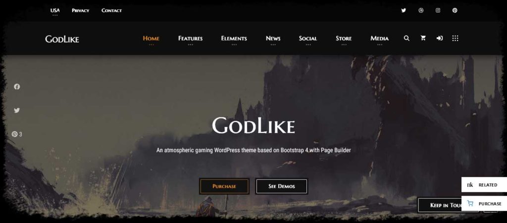 godlike : thème WordPress pour jeux vidéo
