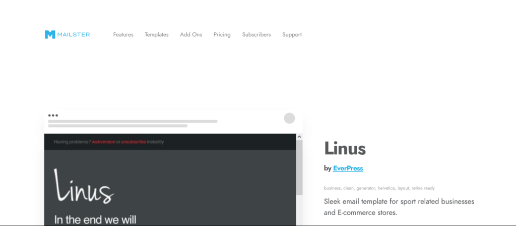 linus email template