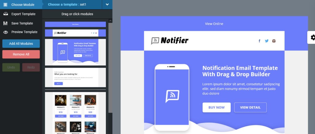 notifier email template