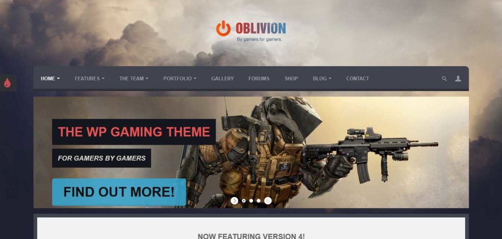 oblivion : thème WordPress pour jeux vidéo