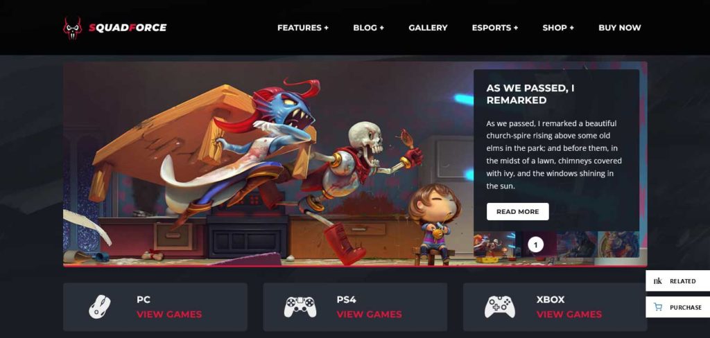squadforce : wordpress themes for gaming website