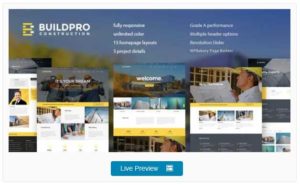 buildpro : thème wordpress pour entreprises de construction