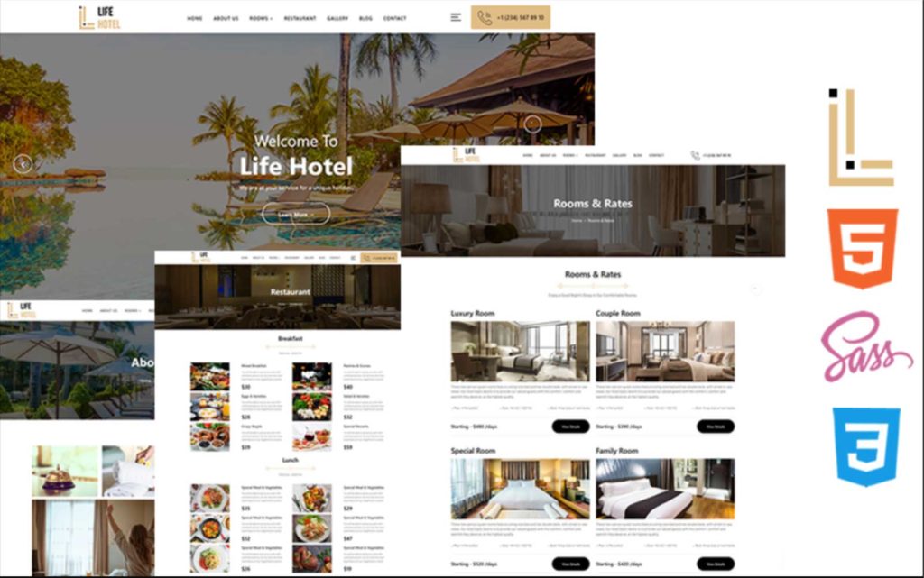 life hotel : hotel website template