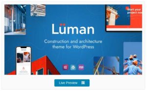 luman : thème wordpress pour les entreprises du bâtiment