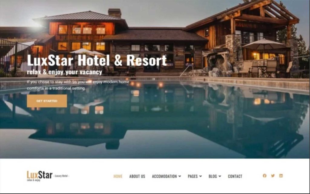 luxstar : hotel website template