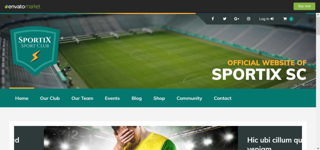 sportix : thème wordpress pour sites de sports