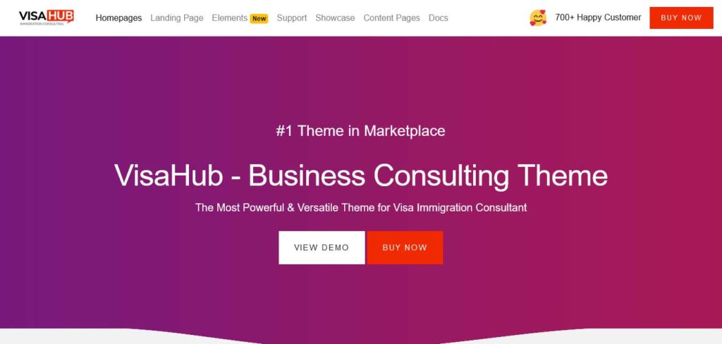 visahub: consulting wordpress theme