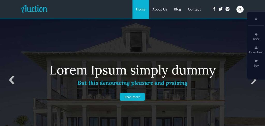auction : template html css immobilier