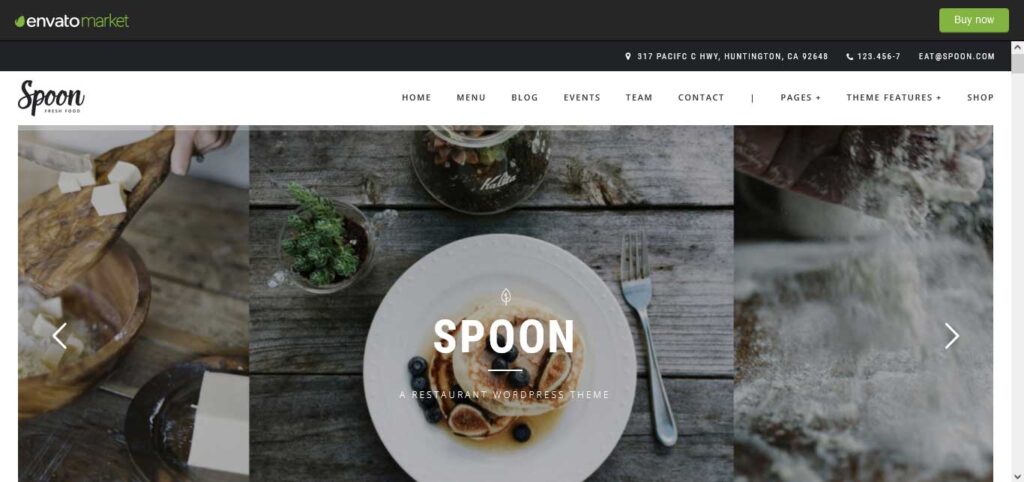 spoon : cafe and restaurant wordpress theme