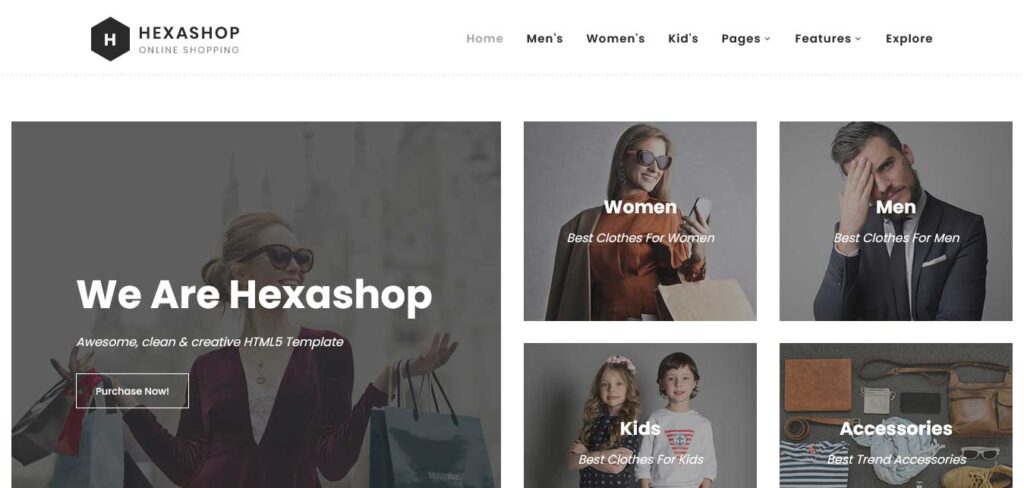 hexashop : free ecommerce bootstrap template