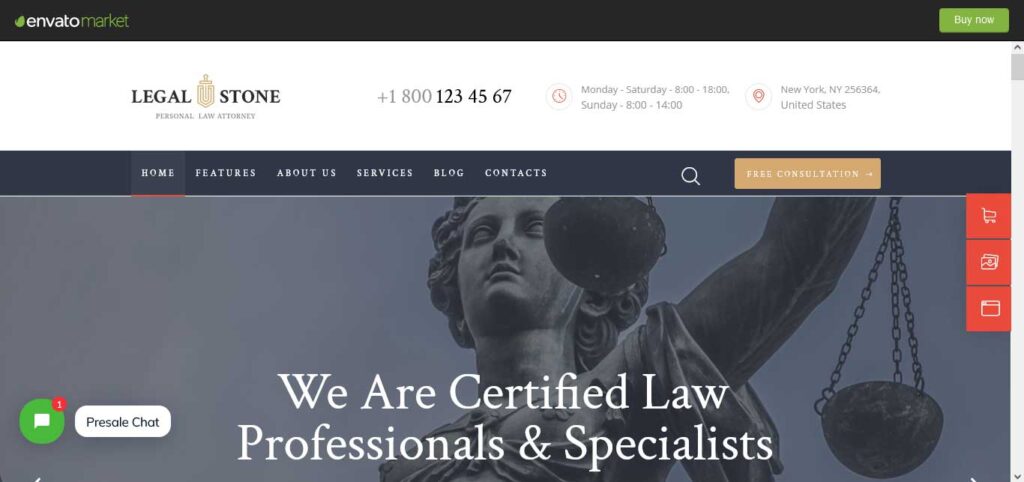 legal stone : thème wordpress pour avocat