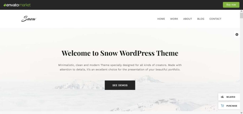snow : thèmes wordpress pour freelance