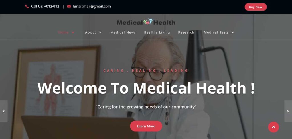 thème wordpress gratuit : Medical Health