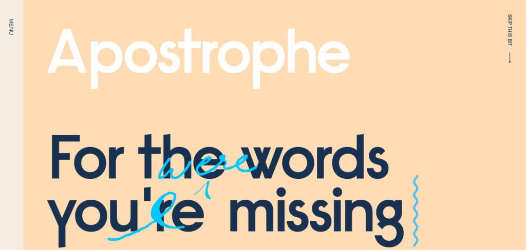 Apostrophe: copywriter website