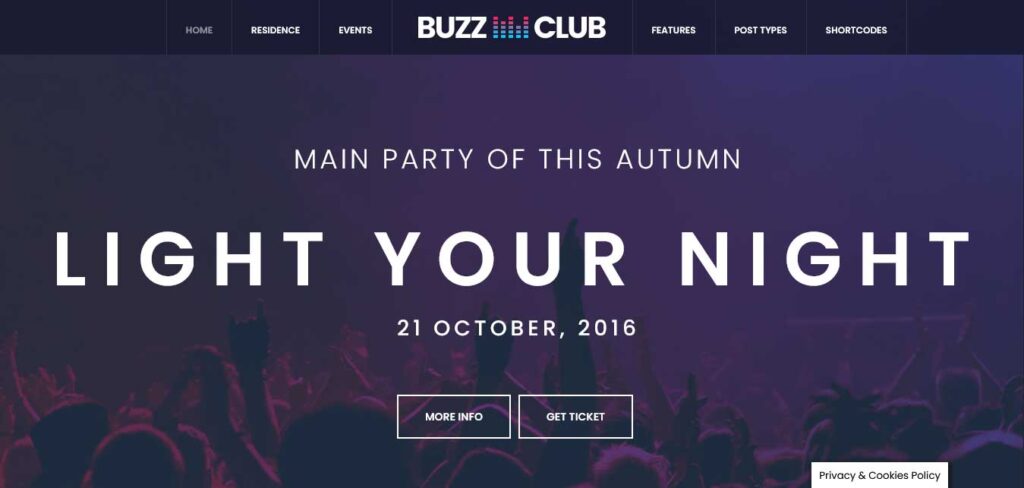 buzz club: one of the best dj wordpress themes