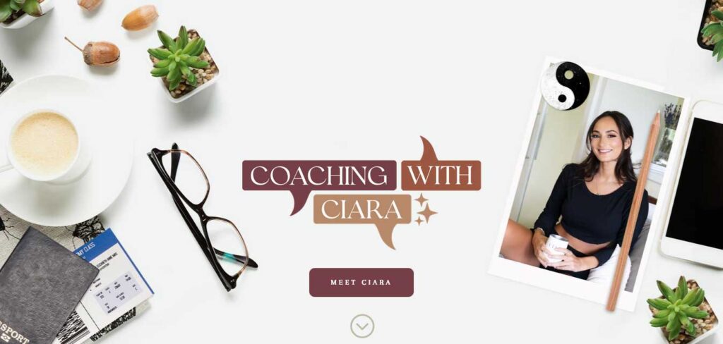 coaching with ciara: divi website example