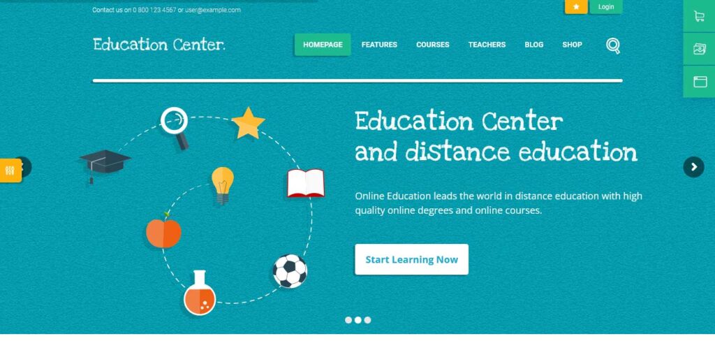 education center: school website template