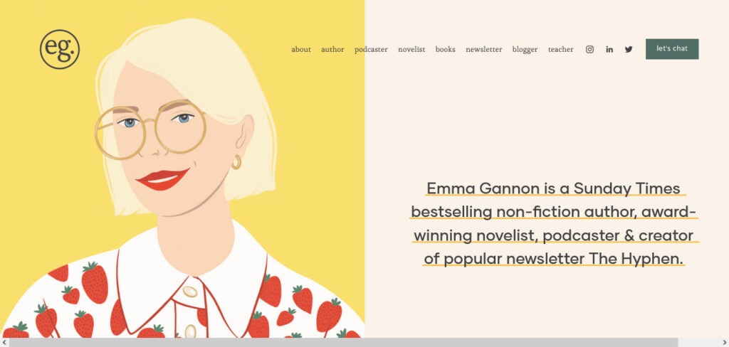 emma gannon: copywriter website