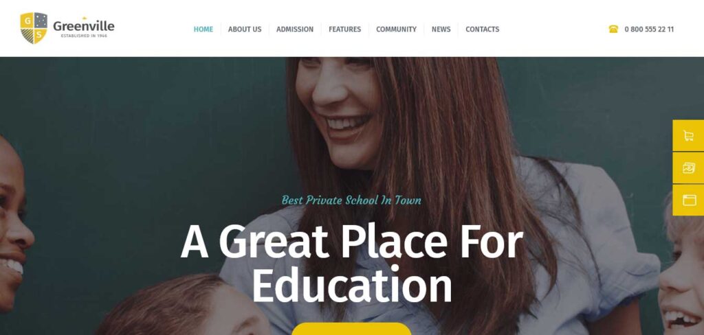 greenville: school website template