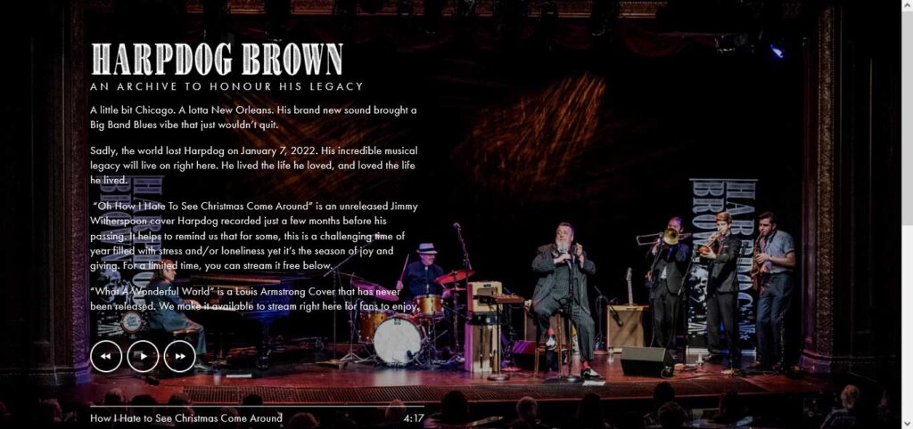 Harpdog Brown: musician website