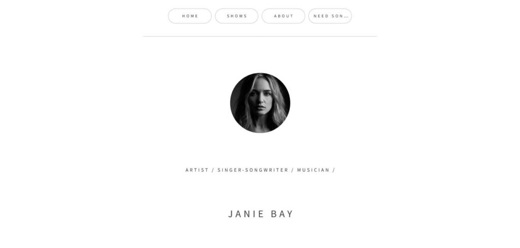 Janie Bay: musician website