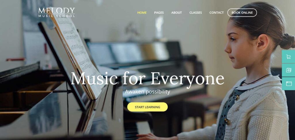 melody: school website template