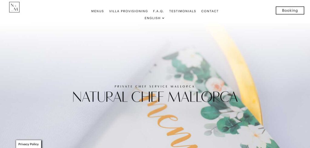 natural chef mallorca: divi website example