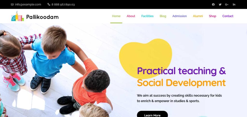 pallikoodam: school website template